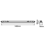 6-pack LED armaturen IP65 150 cm 48 Watt 4000lm 6000K