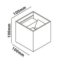 LED Wandleuchte 6 Watt 3000K Beidseitig leuchtend IP65 Weißer Cube