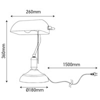Bankierslamp met groene bakeliet glas kap met E27 fitting