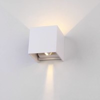 LED Wandleuchte 6 Watt 3000K Beidseitig leuchtend IP65 Weißer Cube