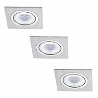 Komplettset 3 Stück Dimmbare LED Einbaustrahler Marbella 4 Watt mit Philips Spot Kippbar