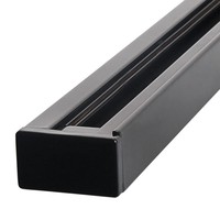 Aluminium Track light rail 1 meter 2 Fase zwart