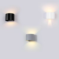 LED Wandlamp 6 Watt 3000K 660lm IP65 Zwart Rond