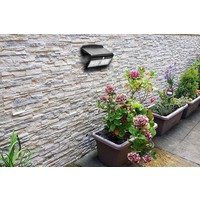 LED Solar Wandlamp Zwart 7 Watt 4000K Neutraal wit met bewegingssensor