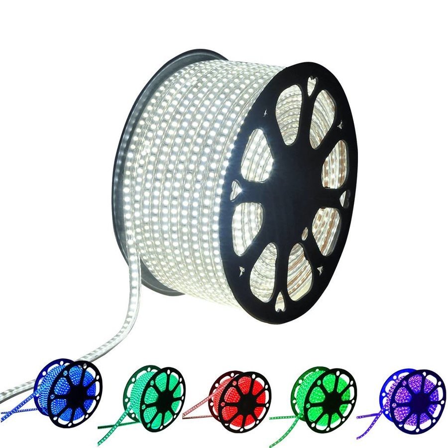 RGB LED Lichtschlauch flach 50m IP65 inkl. Netzteil Plug & Play