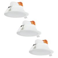Komplettset mit 3 LED Einbaustrahler Convexo 7 Watt 3000K IP44 Weiß