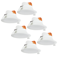 Complete set of 6 pieces LED Downlight Convexo 7 Watt 3000K IP44 White