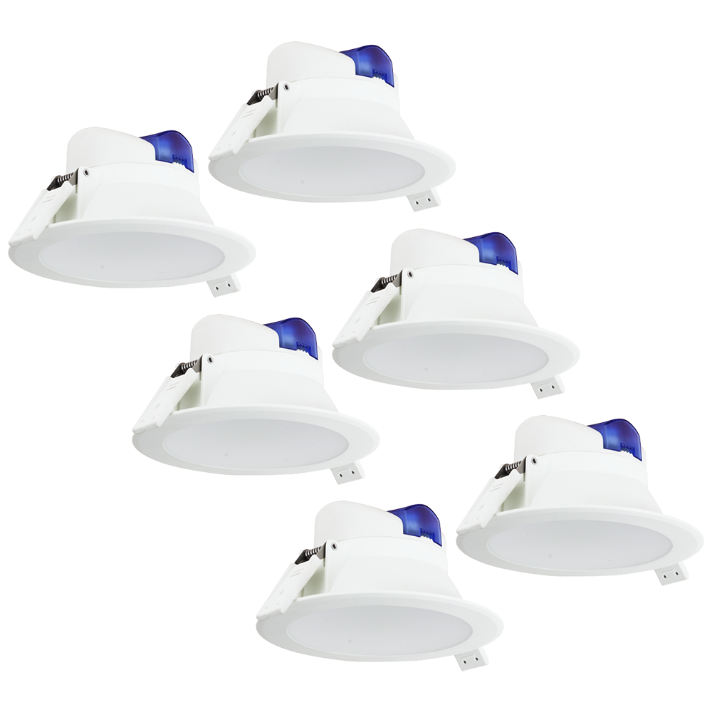 Aigostar Complete set met 6 stuks LED Inbouwspot Convexo 7 Watt 6000K IP44 Wit