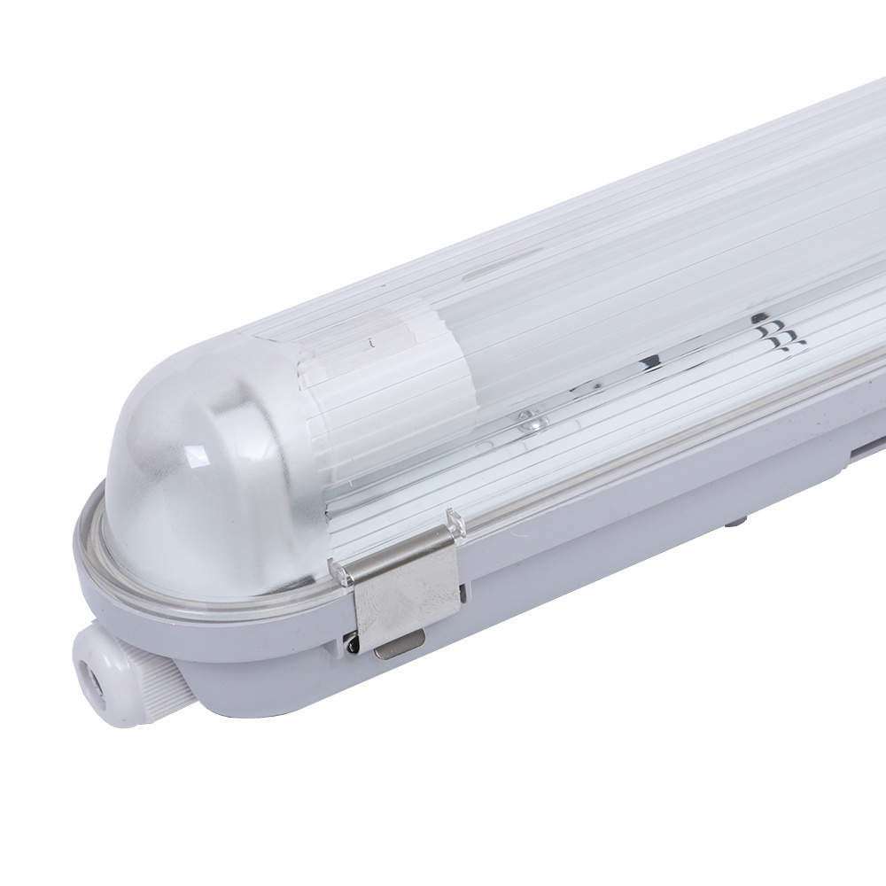 Hoftronic LED TL armatuur IP65 150 cm Koppelbaar 3000K incl. 24W LED buis RVS Clips