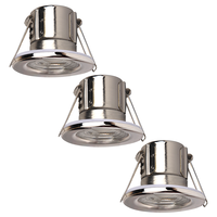 Samsung Komplettset mit 3 dimmbaren LED Einbaustrahlern Malta 5 Watt Warmweiß IP65 Chrom