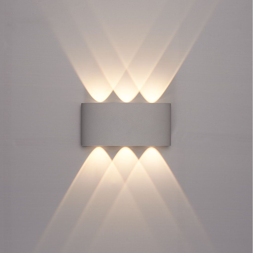 Tulsa dimbare LED wandlamp - Up & Down light - IP54 - 6 watt - 3000K warm wit - Binnen en buiten - 3 jaar garantie - Grijs voor binnen en buiten