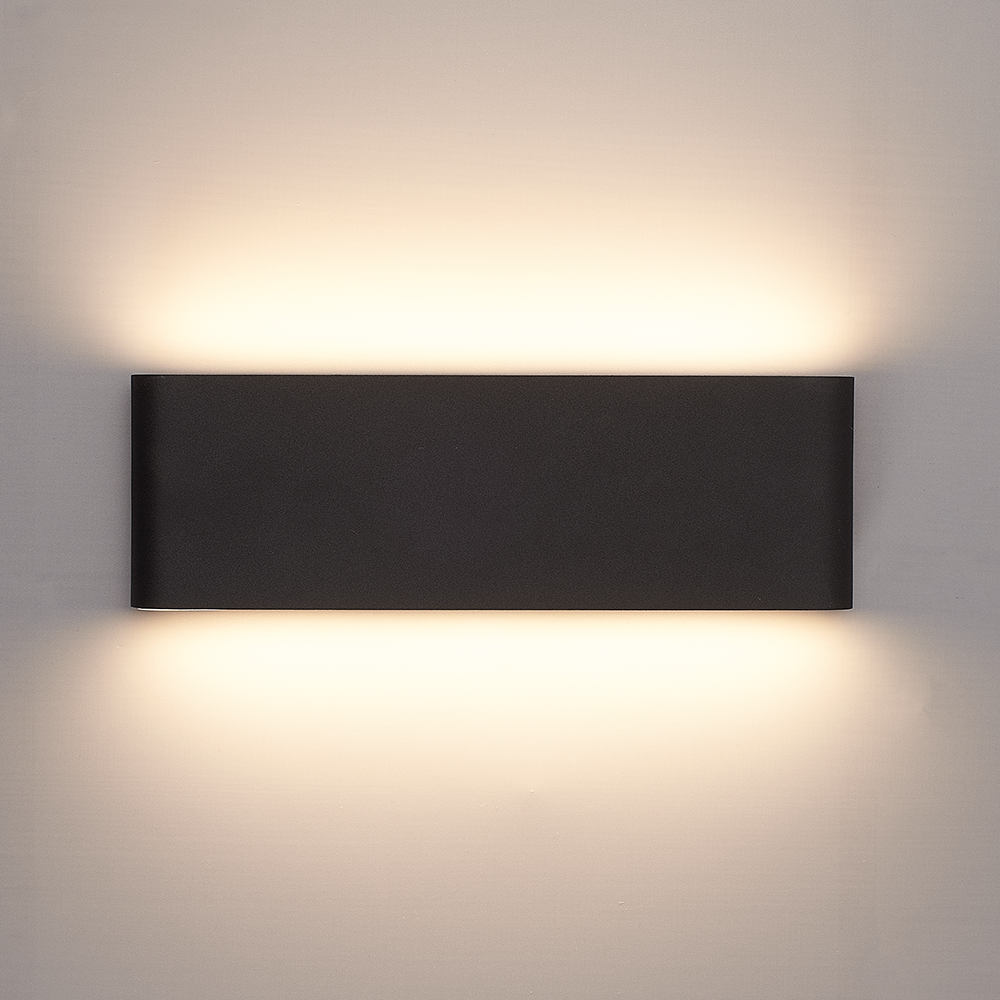 Dallas XL dimbare LED wandlamp - 3000K warm wit - 24 Watt - Up & down light - IP54 voor binnen en buiten - Tweezijdige muurlamp - Zwart voor binnen e
