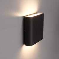 Dallas S dimbare LED wandlamp - 3000K warm wit - 6 Watt - Up & down light - IP54 voor binnen en buiten - Tweezijdige muurlamp - Zwart