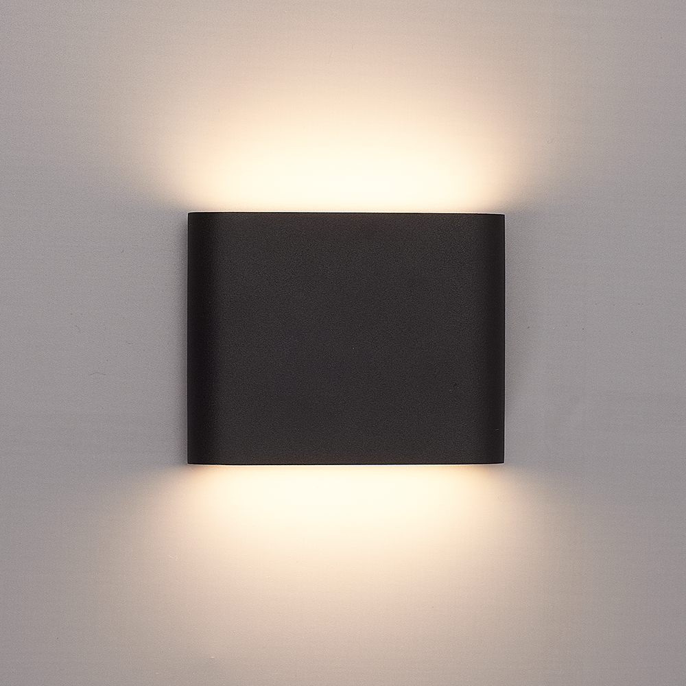 Dallas S dimbare LED wandlamp - 3000K warm wit - 6 Watt - Up & down light - IP54 voor binnen en buiten - Tweezijdige muurlamp - Zwart voor binnen en