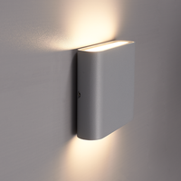 Dallas S dimmbare LED-Wandleuchte - 3000K warmweiß - 6 Watt - Up & Down Licht - IP54 für innen und außen - Doppelseitige Wandleuchte - Grau