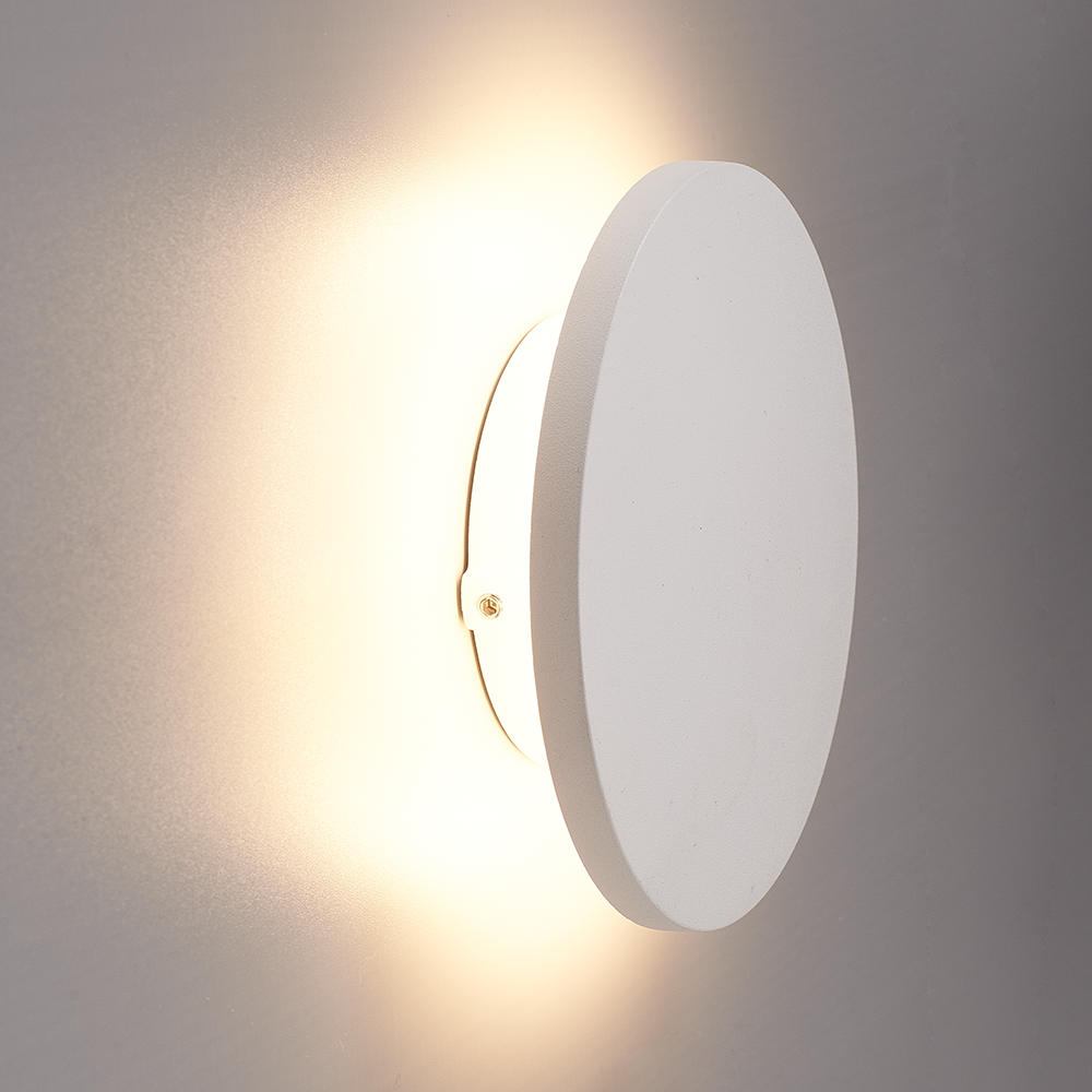 Casper LED Wandlamp Wit - 3000K warm wit - 6 Watt - Rond - Muurlamp voor binnen en buiten voor binnen en buiten
