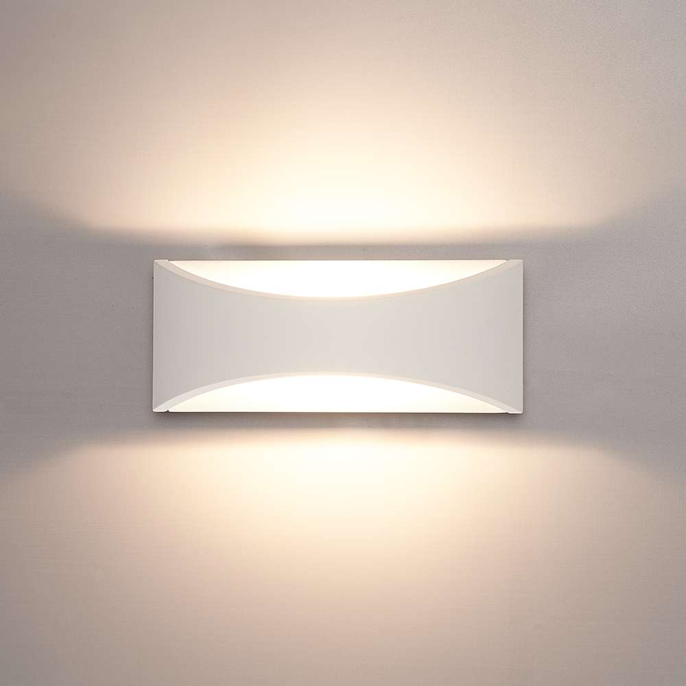 HOFTRONIC™ Lowa LED wandlamp - 3000K warm wit - 6 Watt - Up & down light - IP54 voor binnen en buiten - Moderne muurlamp - Tweezijdig - Wit