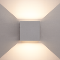 LED Wandleuchte 6 Watt 3000K Beidseitig leuchtend IP65 Grau Cube