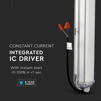 IP65 LED waterproof lamp 150 cm 70W 8400lm 6000K Day white and 5 Year warranty