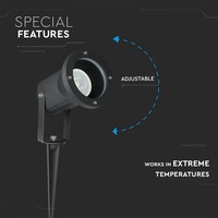 Gardenspike aluminium black suitable for GU10 spots IP44 moisture-proof 3 Years warranty
