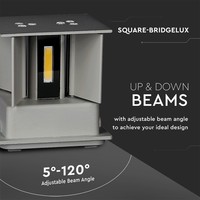 LED Wandleuchte 6 Watt 3000K Beidseitig leuchtend IP65 Grau Cube