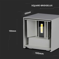 LED Wandleuchte 6 Watt 3000K Beidseitig leuchtend IP65 Grau Cube