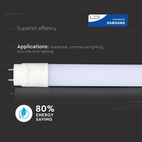 LED T8 tube 150 cm 22 Watt 3000lm 6400K 5 years warranty Samsung High Lumen incl. starter