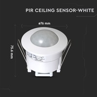PIR Bewegungsmelder mit Dämmerungsschalter 360° Reichweite 6 Meter Maximal 300 Watt IP20 Einbau Farbe weiß