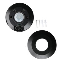 PIR motion sensor with twilight switch 360° range 6m Maximum 1000 Watt IP20 surface mounted color black