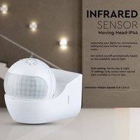 PIR motion sensor with twilight switch 180° range 12 meter Maximum 400 Watt surface mounted color white IP44