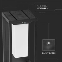 LED Solar Wandlamp met Schemerschakelaar Samsung 2 Watt 3000K Max. 8 Branduren