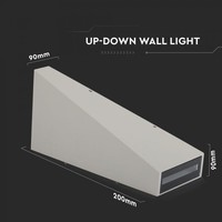 LED wandlamp 6 Watt 4000K Up & Down light IP65 grijs