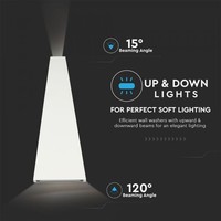 LED Wandleuchte 6 Watt 4000K doppelseitig leuchtend IP65 weiß