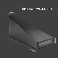 LED wandlamp 6 Watt 4000K Up & Down light IP65 zwart