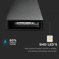 LED wandlamp 6 Watt 4000K Up & Down light IP65 zwart