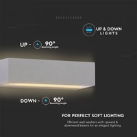 LED wall lamp 12 Watt Grey 3000K Double-sided illuminated IP65