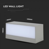 LED Wandleuchte 12 Watt Grau 3000K Doppelseitig leuchtend IP65