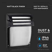 Traditionele LED Wand Buitenlamp E27 IP44 Mat Zwart