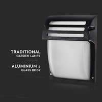 Traditionele LED Wand Buitenlamp E27 IP44 Mat Zwart