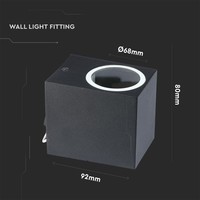 Vierkante Buitenlamp Wand LED Zwart IP44