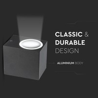 Vierkante Buitenlamp Wand LED Zwart IP44