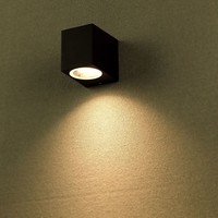 Vierkante Buitenlamp Wand LED Zwart IP44