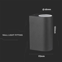 Tweezijdig oplichtende buitenlamp wand voor GU10 spots IP44 vochtbestendig 3 jaar garantie