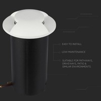 Grondspot Rond Wit 1 Watt 3000K IP67 12V - 2 Lichts
