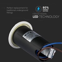Grondspot Rond Wit 1 Watt 3000K IP67 12V - 2 Lichts