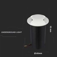 Grondspot Rond Wit 1 Watt 3000K IP67 12V - 2 Lichts