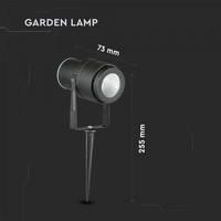 LED Erdspießstrahler 12 Watt 720lm 3000K 30° Abstrahlwinkel IP65 Spritzwasserdicht