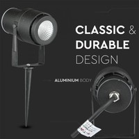 LED Erdspießstrahler 12 Watt 720lm 3000K 30° Abstrahlwinkel IP65 Spritzwasserdicht