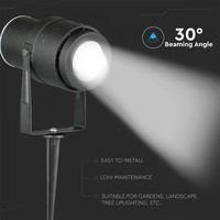 LED Erdspießstrahler 12 Watt 720lm 3000K 30° Abstrahlwinkel IP65 Spritzwasserdicht