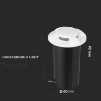 Grondspot Rond Wit 1 Watt 3000K IP67 12V - 4 Lichts
